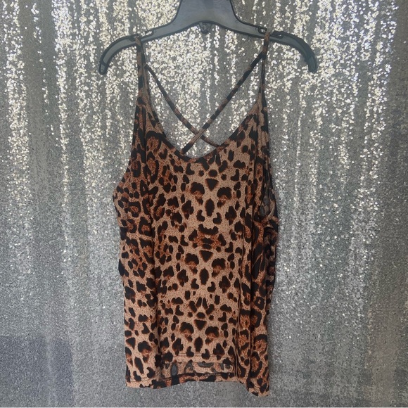 Leopard Criss Cross Front Tank - Picture 2 of 4